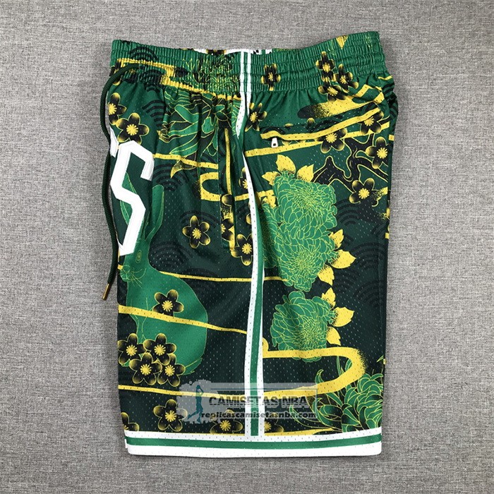 Pantalone Boston Celtics Lunar New Year Mitchell & Ness Just Don Verde